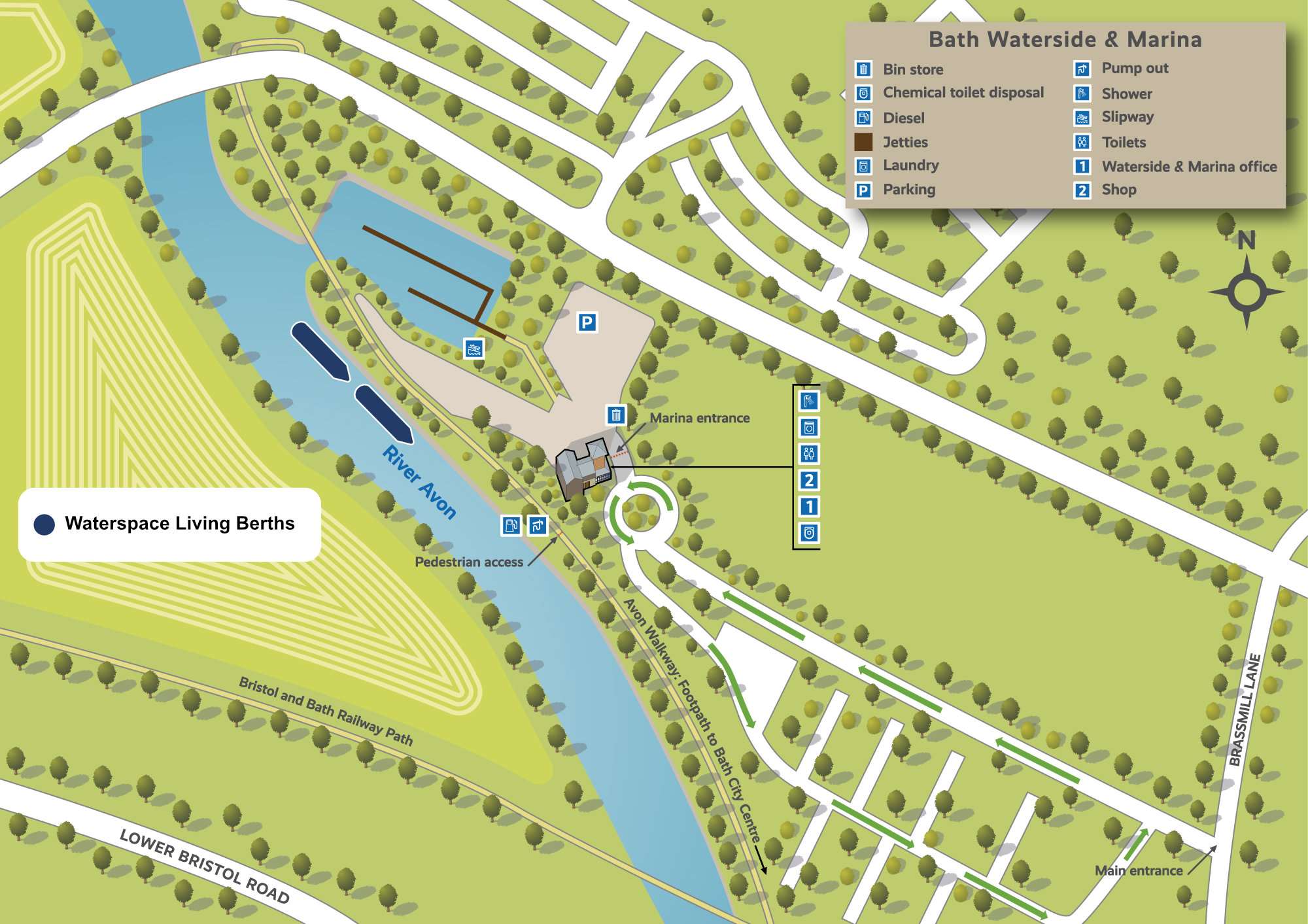 Bath Riverside Mooring Map V2