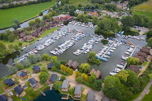Aerial view of Buckden Marina.